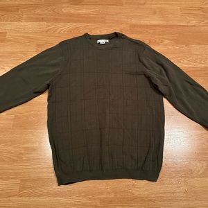 Geoffrey Geene Olive Green Sweater 100% Cotton Size L
